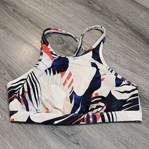 Athleta Palm Leaf Criss-cross Bralette